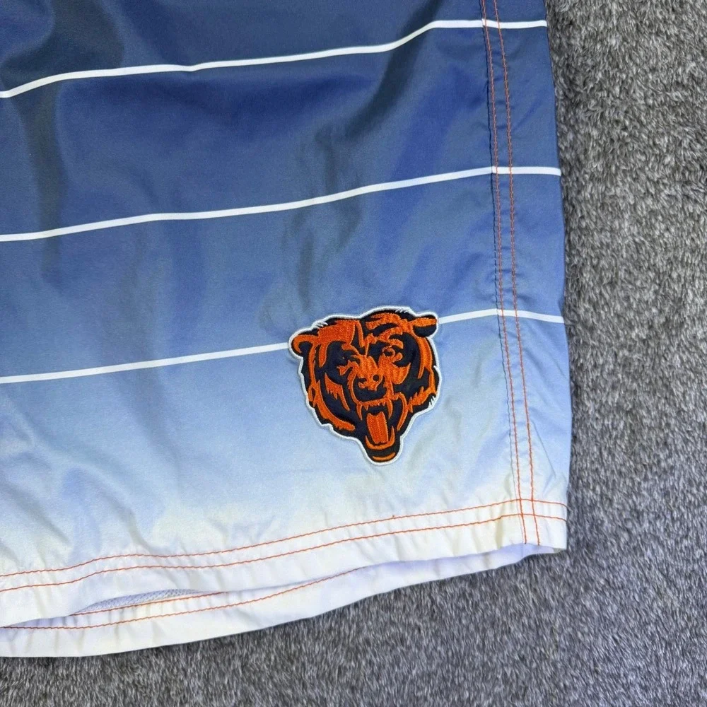 Chicago Bears‎ NFL Mens Board Shorts Blue Gradient Striped Swim Trunks XL